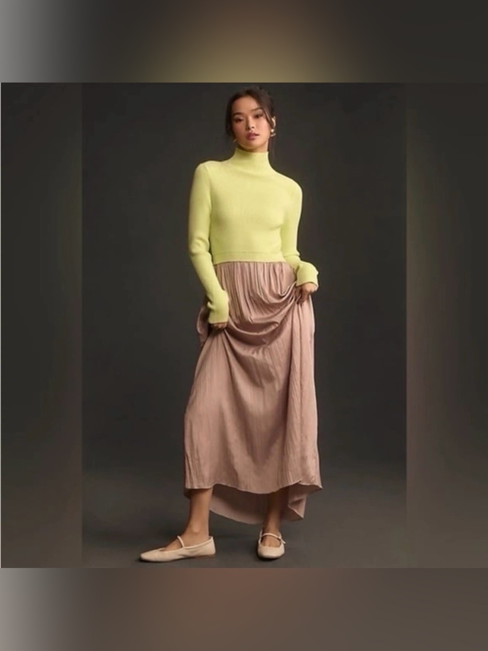 NWT Anthropologie Thea Long Sleeve Twofer Maxi Dress